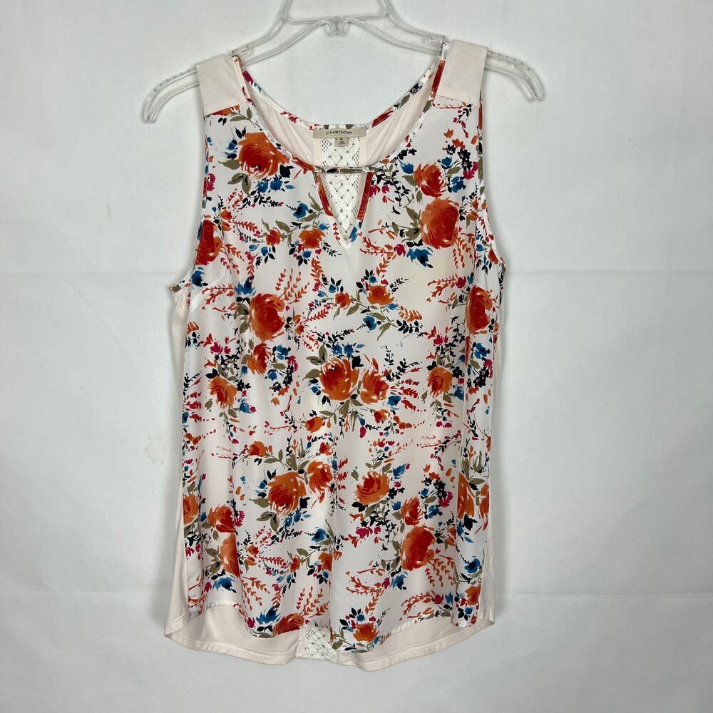 41 Hawthorn Floral Sleeveless Crochet Top Size M